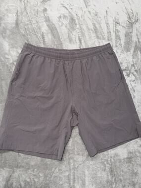 Myles Apparel Swim Trunks Board Shorts Mens XL Grey Turquoise Lined Quick Dry